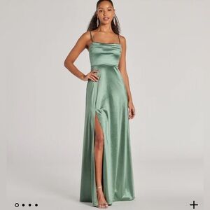 Marissa Formal Satin Cowl Neck Dress - Never Worn! Tags Still On! Brand new!